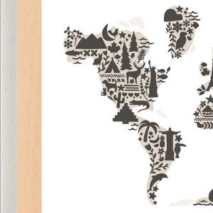 Framed Little Big World Map Art Print